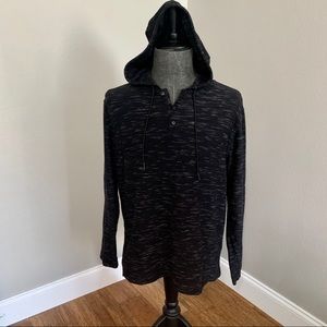 Alfani Men Long Sleeve Heather Black Shirt w/ Hood